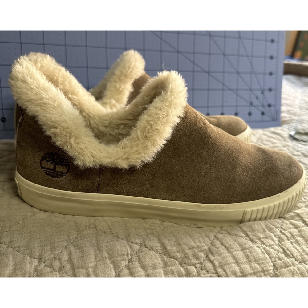 Timberland Skyla Bay Warm Lined Slip-On Shoes Womens Size 8.5 Wheat Suede 0A2CDJ